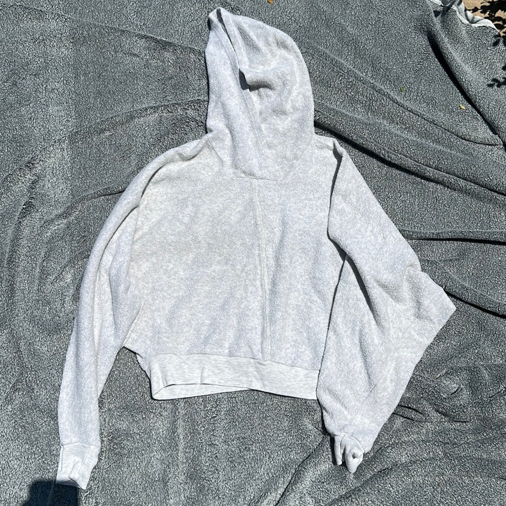 Grey cropped sweater with hoodie from urban outfitters
